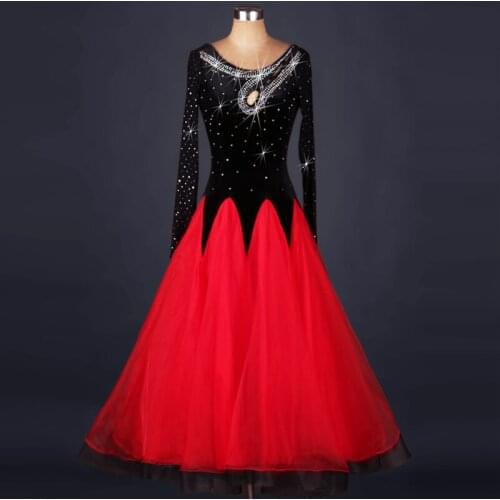 New perspective long - sleeved modern dance dress performance clothing high - end flash drill national dance competition clothin