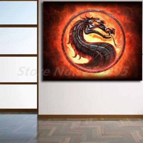 Mortal Kombat Wallpapers Wall Art Canvas Poster and Print Canvas Painting Decorative Picture for Office Living Room Home Decor