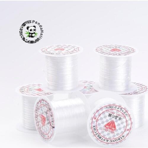 0.8mm Elastic Fibre Wire, Fit Beading Jewelry Cord, White, 10m/roll