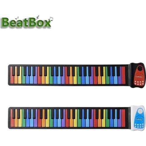 Multi Style Portable 49 Keys Flexible Silicone Roll Up Piano Folding Electronic Keyboard for Children Student