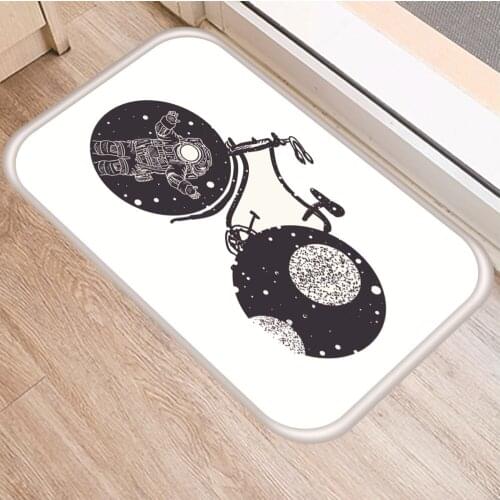 Forest Moon Whale Pattern Anti-Slip Black White Carpet Door Mats Doormat Indoor Kitchen Room Floor Mat Rug