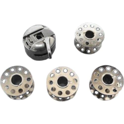 Empty Bobbins Sewing Machine Spools Clear Plastic Case Storage Box Domestic Sewing Machine Bobbin Case + 4 Bobbins Sewing Tools