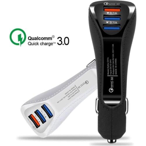 QC 3.0 Fast Charger 3.1A Universal 3 USB Ports Mobilephone Car Charger Android Smartphone Tablet Charger Adapter Safty Charging