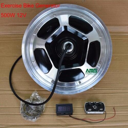 500W 12V/24V/48V/220V Rare Earth Brushless Permanent Magnet AC Generator With Groove For DIY Stationary Exercise Bike