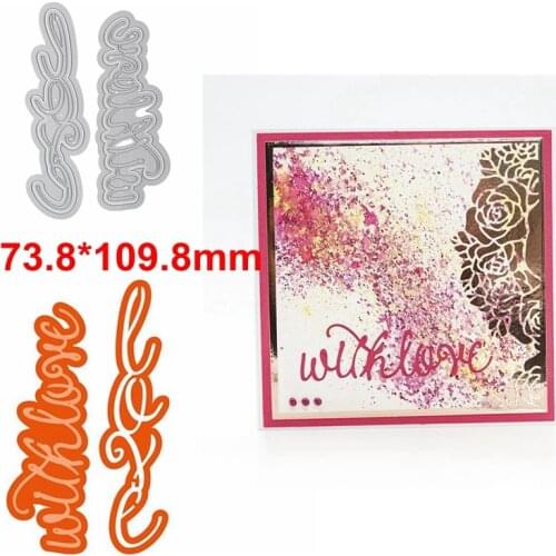 With Love Phrase Metal Cutting Dies Stencils With Love Phrase Die Cut For Card Making DIY New2019 Crafts Cards
