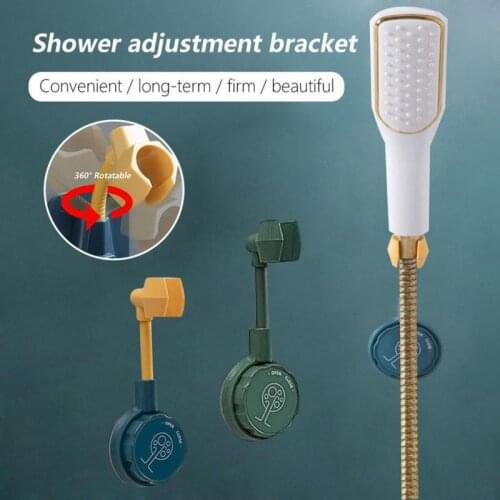 Self-adhesive Shower Hook Free Punching Seamless Adjustable Fixed Base Shower Accessories Creative Shower Rack Bathroom Accesso