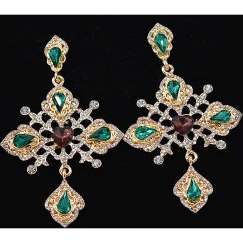 Baroque Earrings For Women Big Drop Earring Long Cross Earrings Female 2018 Jewelry Pendientes Oorbellen Aretes korean earring