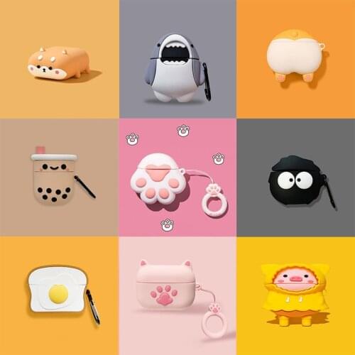 Cute 3D Silicone Earphone Case for Airpods Pro Case Cartoon Cat Paw Dog Animal Headset Protective Cover for AirPods 3 Pro Case