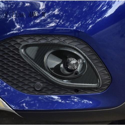 Car Styling Carbon fiber Head Front Fog Light Lamp Covers Accessories For Mercedes Benz GLA Class H247 2020 Stickers and decals