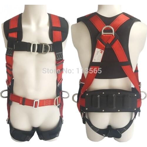 Full body safety harness climbing fall protection safety belt for wind power five d ring