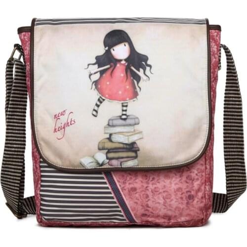 Cartoon book bag; Inclined shoulder bag