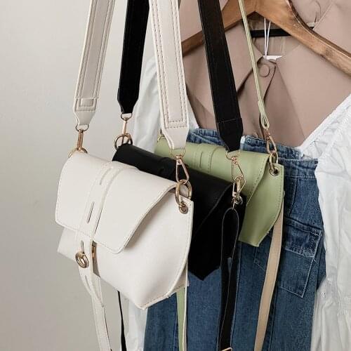 Women Pure Color Messenger Bag Casual Ladies PU Leather Lock Shoulder Travel Bags Small Plain Falp Crossbody Handbags