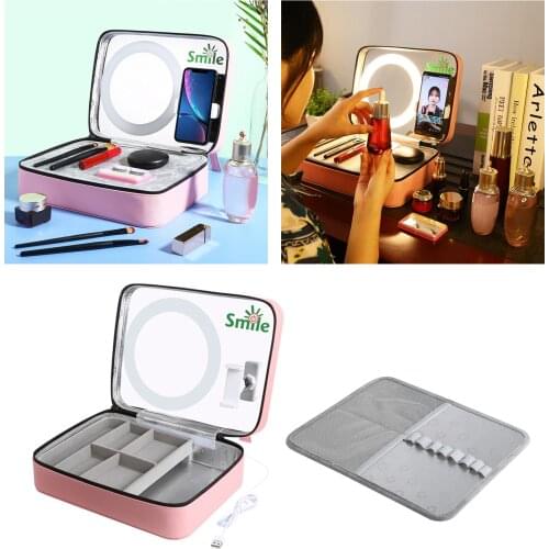 LED Light Makeup Mirror Cosmetic Box Phone Clip for Live Broadcast