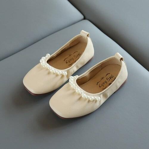 Autumn Baby Girl Shoes Flat Heels Fashion Pearl Kids Princess Shoes Soft Bottom First Walkers Dance Shoes SMG217