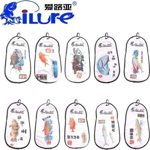 Ilure Water Absorbent Fishing Towel 33x17cm Fish Design Ultrafine to Clean Fishing Rod Wipe Hands Pesca Fishing Accessories