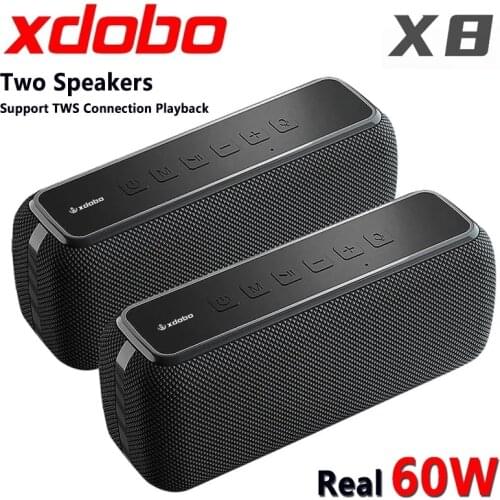 XDOBO 60W Big Power Bluetooth Speaker X8 Super Bass Column Full Range Stereo Boombox Portable Subwoofer IPx5 Waterproof Soundbar