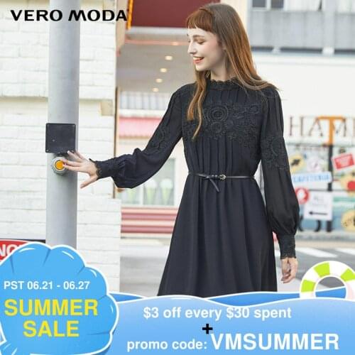 Vero Moda Womens Vintage Celebrity Style 3D Flower Pleated Design A-line Party Dress | 31947D503