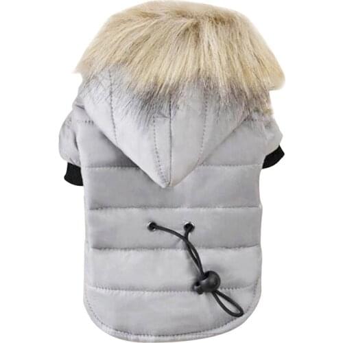 Winter Warm Dog Clothes Pet Coat Soft Fur Hood Puppy Jacket Clothing For Chihuahua Small Large Dogs