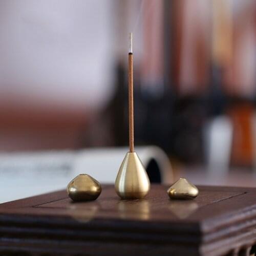 1Pcs S/M/L Water Drop Shape Incense Holder Nice Gift Multi Purpose for Home Decor Zen Censer Copper Gift