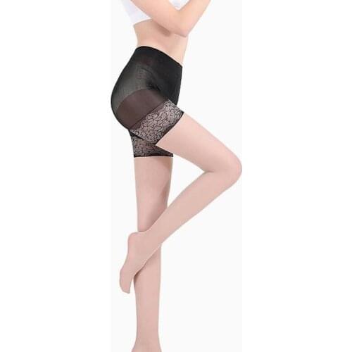 10D women summer Velvet safety pants tights thin pantyhose, 2 gusset plus size ultrathin anti-hook security pants stockings