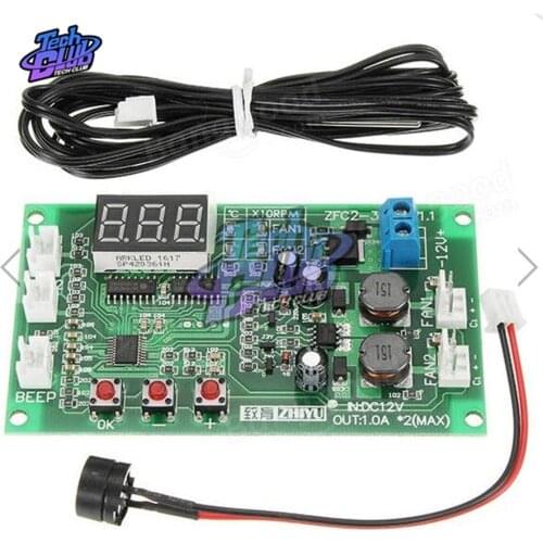2CH 2A 3-wire PWM Motor Fan Speed Controller Governor intelligent thermostat temperature control with buzzer Support EC EBM fan