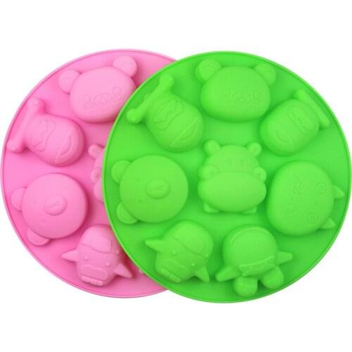 3D Animal Ice Cube Tray Hippo Bear Shape Chocolate Mold Candy Candles Jelly Cake Cookie Mould Cake Decoration Tool