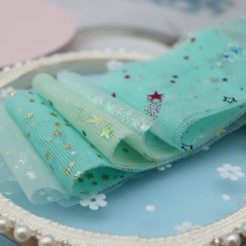 5Yards Mix Colors Star Tulle Colorful Iridescent Mesh Ribbon DIY Headband Pom Baking Gift Wrapping Tutu Skirt Wedding Decoration