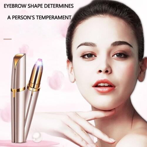Battery Type Electric Eyebrow Trimmer Painless Eyebrow Epilator Eyebrow Trimmer Razor Portable Facial Epilator For Ladies
