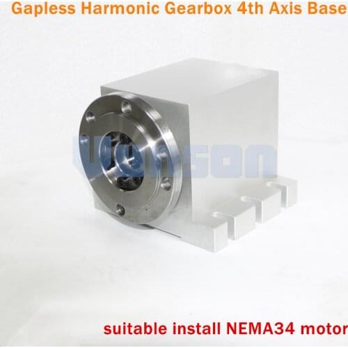 Gapless Harmonic Gearbox CNC 4th Axis Base Connection Plate Diameter 100mm Reduction Ratio 100:1 suitable install NEMA34 motor