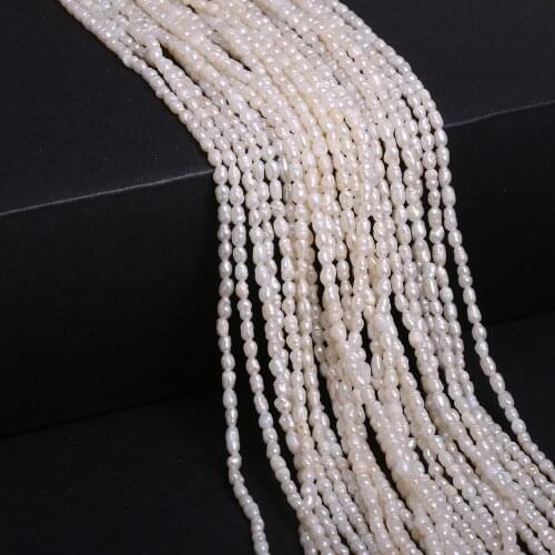Natural Freshwater Pearl Beads Pearl Loose Beads for DIY Women Earring Necklaces Jewelry Making Size 3-4mm