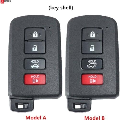 Keyecu Smart Remote Key Shell Case Fob 3+1/4 Button for 2013 2014 2015 2016-2018 2019Toyota RAV4 Highlander Camry Avalon Corolla