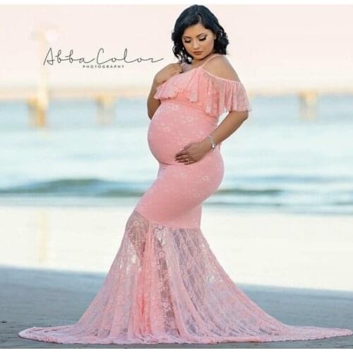 Long Maternity Photography Props Pregnancy Dress Photography Maternity Dresses For Photo Shoot Pregnant Dress Lace Maxi Gown