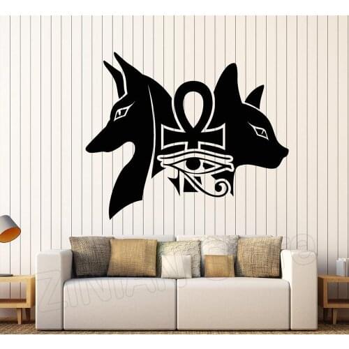 Ancient Egyptian Gods Anubis Bastet Eye Of Horus Vinyl Wall Stickers Home Decor Living Room Bedroom Art Decal Mural joy054