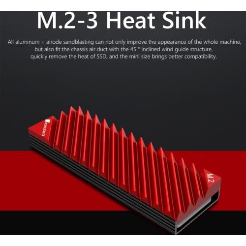 Jonsbo M.2-3 M.2 2280 SSD Hard Disk Heatsink Radiator Heat Sink Thermal Pad Pure Copper Graphene Heatsink Pad for Desktop PC
