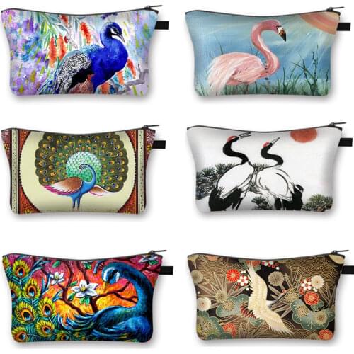 Red-crowned crane / Swan Cosmetic Bag Women Ladies Lipstick for Travel Storage Girls Casual Makeup Bags Organizers