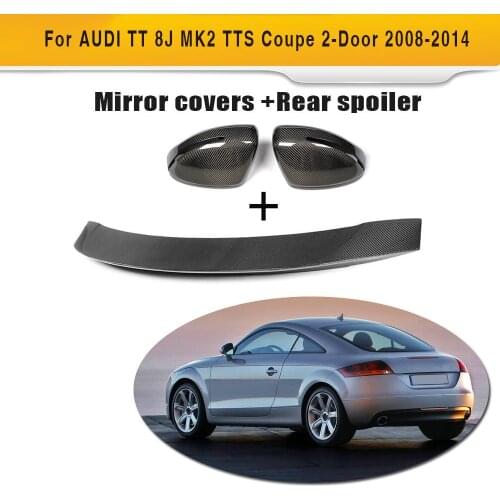 Car Rearview Mirror Cap Cover Trim Rear Spoiler Wing for AUDI TT 8J MK2 TTS 2-Door 2008-2014 Car Spoiler 3PCS/Set