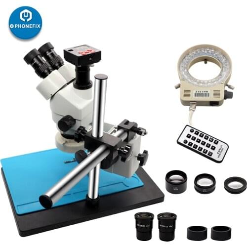 21MP HDMI Simul-focal Trinocular Stereo Microscope Digital USB Microscopio Camera 3.5X-90X 56 LED Soldering PCB Jewelry Repair