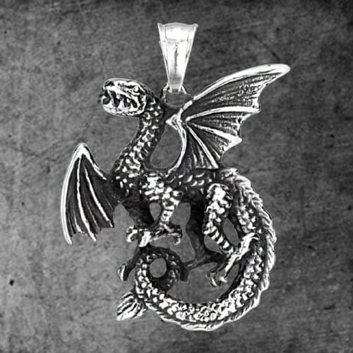 Stainless Steel Evil Dragon Men Pendants Unique Stylish For Boyfriend Male Jewelry Creativity Gift Wholesale