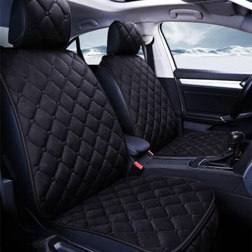1 Pc Universal Car Seat Cover Plush Single Cushion Soft Comfortable Velvet Non-slip Auto Seat Cushion Black Breathable Washable