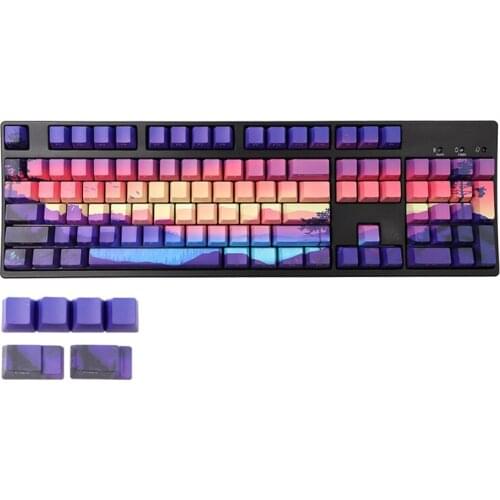 110 Keys Dye-Subbed Landscape Keycap Set Pbt Personalized Keycaps Set For GK61/TKL 87/108 Mechanical Keyboard Key Cap
