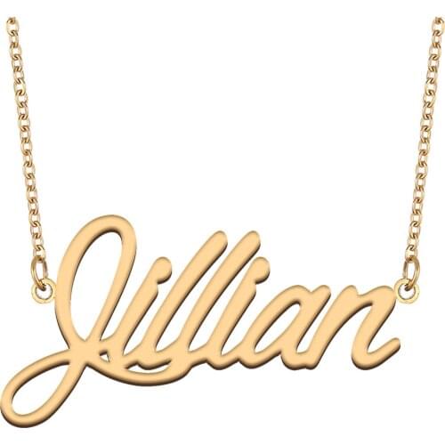 Jillian Name Necklace for Women Stainless Steel Jewelry 18k Gold Plated Nameplate Pendant Femme Mother Girlfriend Gift