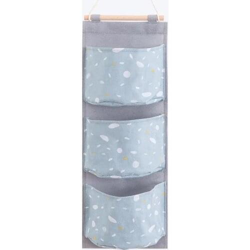 Simple Nordic style storage hanging bag Multi-layer storage cloth bag hanging bag Student dormitory door bedside wall hanging ba