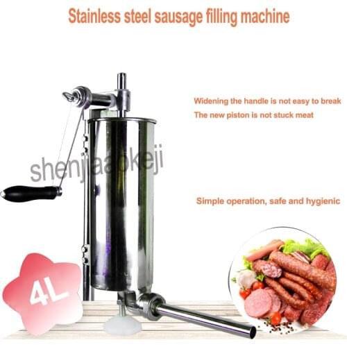 4L Home Stainless Steel Vertical Sausage Stuffer Manual sausage making machine Commercial Sausage filler sausage filling machine