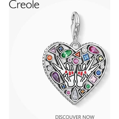 Love & Peace Charms Playful Heart Pendant,2019 Winter Brand Fashion New Jewelry Trendy 925 Sterling Silver Gift for Women Men