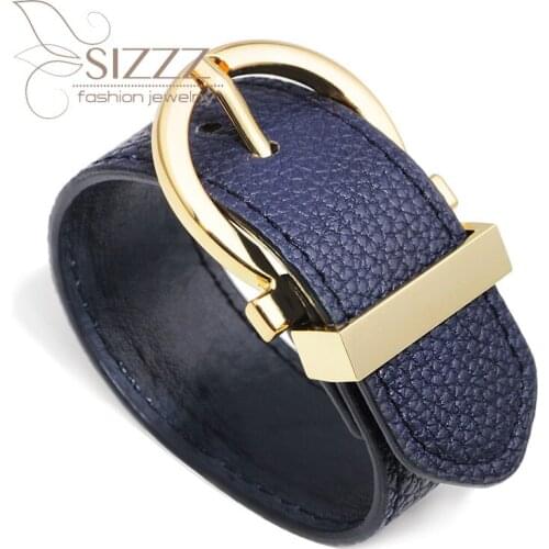 SIZZZ 2019 New Fashion simple ladies leather birthday present bracelet&bangles for women