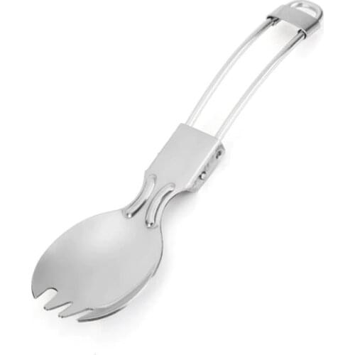 200 PCS Folding Stainless Steel Spoon Spork Fork Outdoor Camping Hiking Traveller Cook SN1061