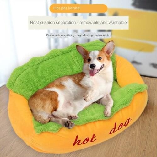 Hot dog kennel pet rabbit cotton nest four seasons cotton pad cat winter warm nest dog kennel can be removed deep sleep nest