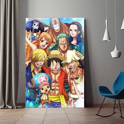 Japanese Anime ONE PIECE Canvas Painting Wall Art For Living Room Straw Hat Pirates Monkey D. Luffy Picture Home Decor Posters