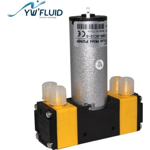 YWfluid 12v/24v double heads high flow mini diaphragm pumps with dc motor used for lab equipment YW05-B-DC