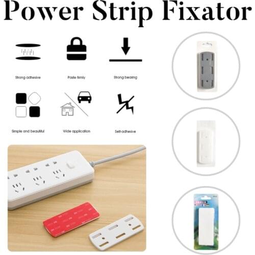 1Pcs Power Strip Holder Fixator Wall Mount WIFI Router Remote Controller Holder Punch Free Socket Sticker Fixator Strong Bearing